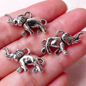 3D Elephant Charms / Exotic Animal Charm (3pcs / 23mm x 14mm / Tibetan Silver / 2 Sided) Bracelet Bangle Anklet Necklace Pendant CHM1272