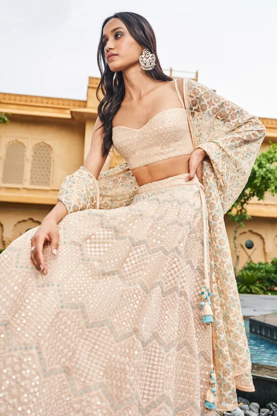 Aadhya Lehenga - Beige