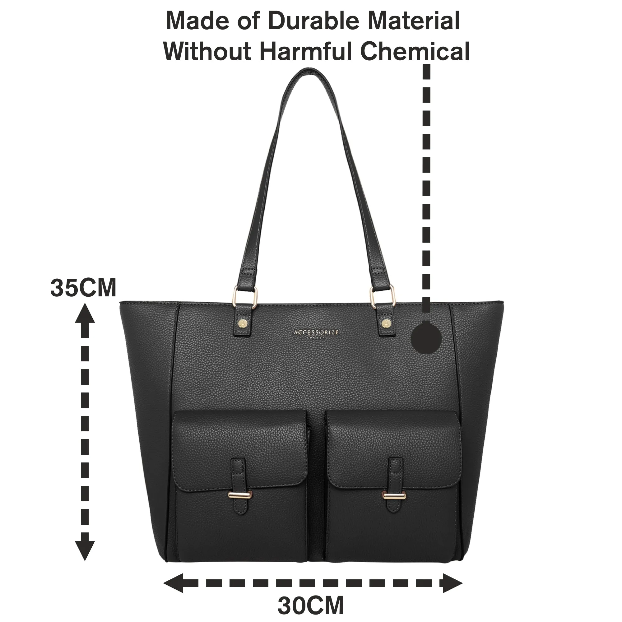 Accessorize London Women's Black Dana Tote Bag