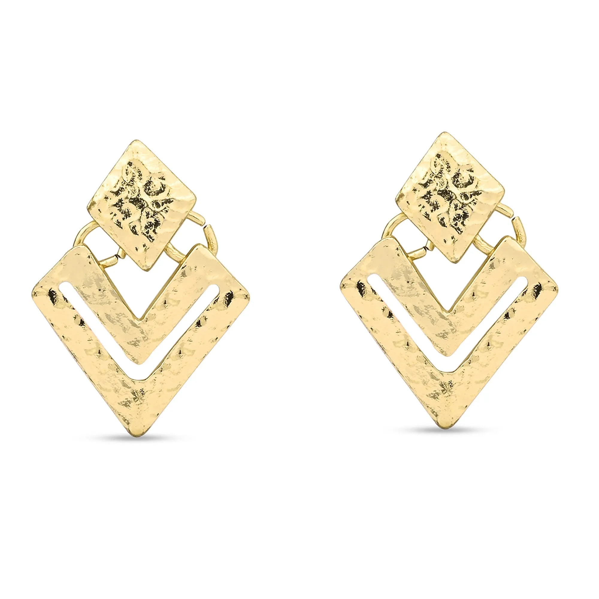 Accessorize London Women's Diamond Cut-Out Short Drop Earrings