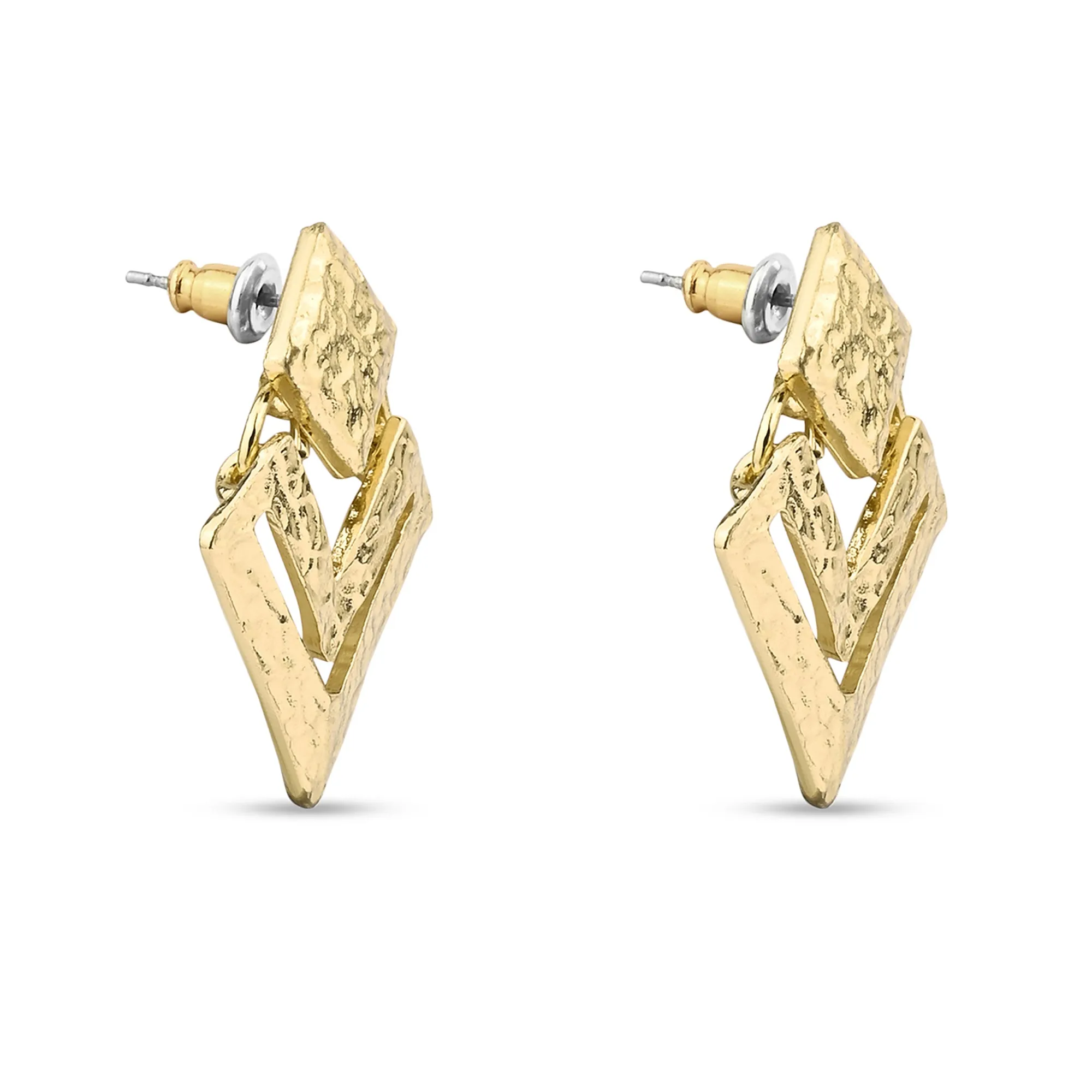 Accessorize London Women's Diamond Cut-Out Short Drop Earrings