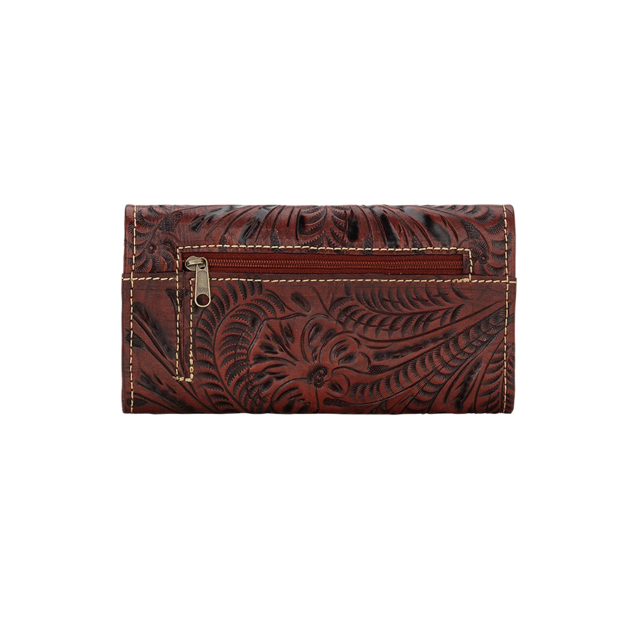 American West Annie's Secret Collection Choco Leather Trifold Wallet