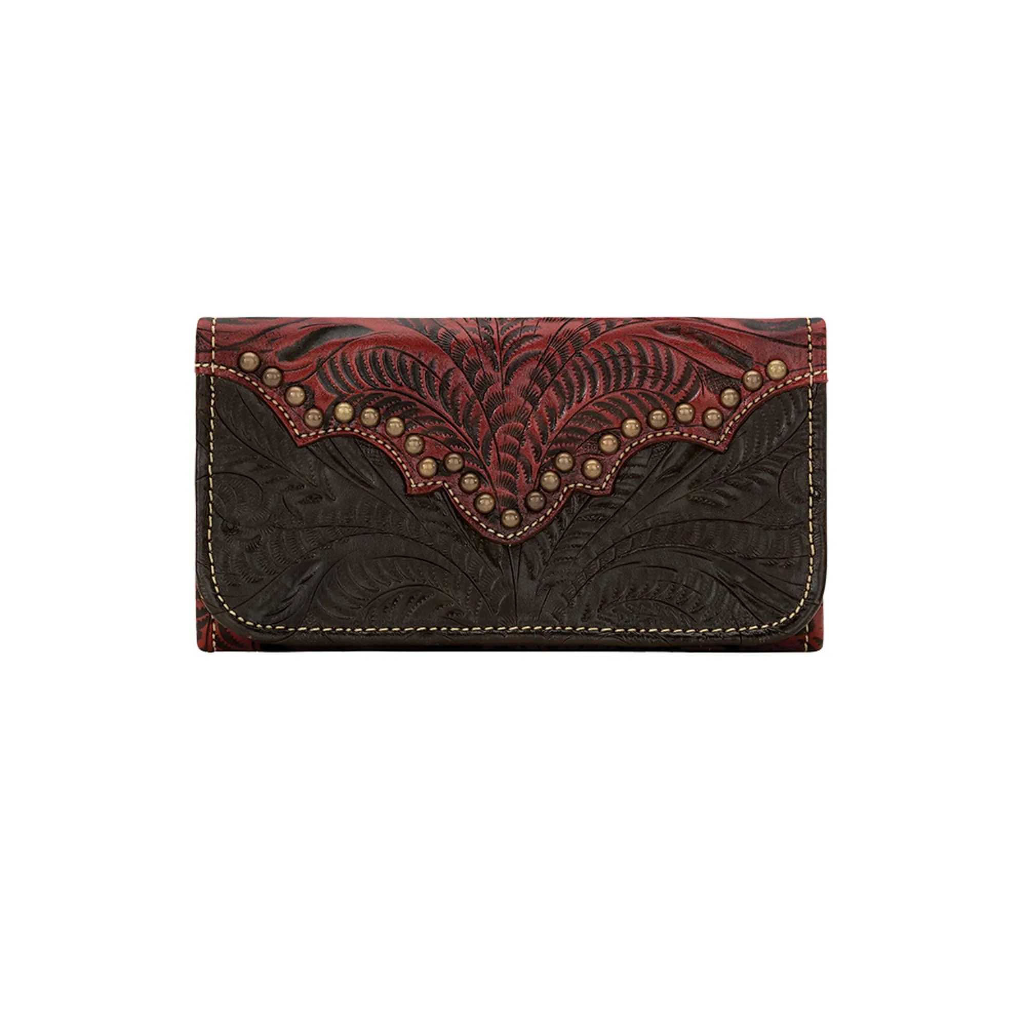 American West Annie's Secret Collection Choco Leather Trifold Wallet