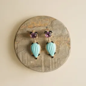 Amethyst Turquoise Earrings