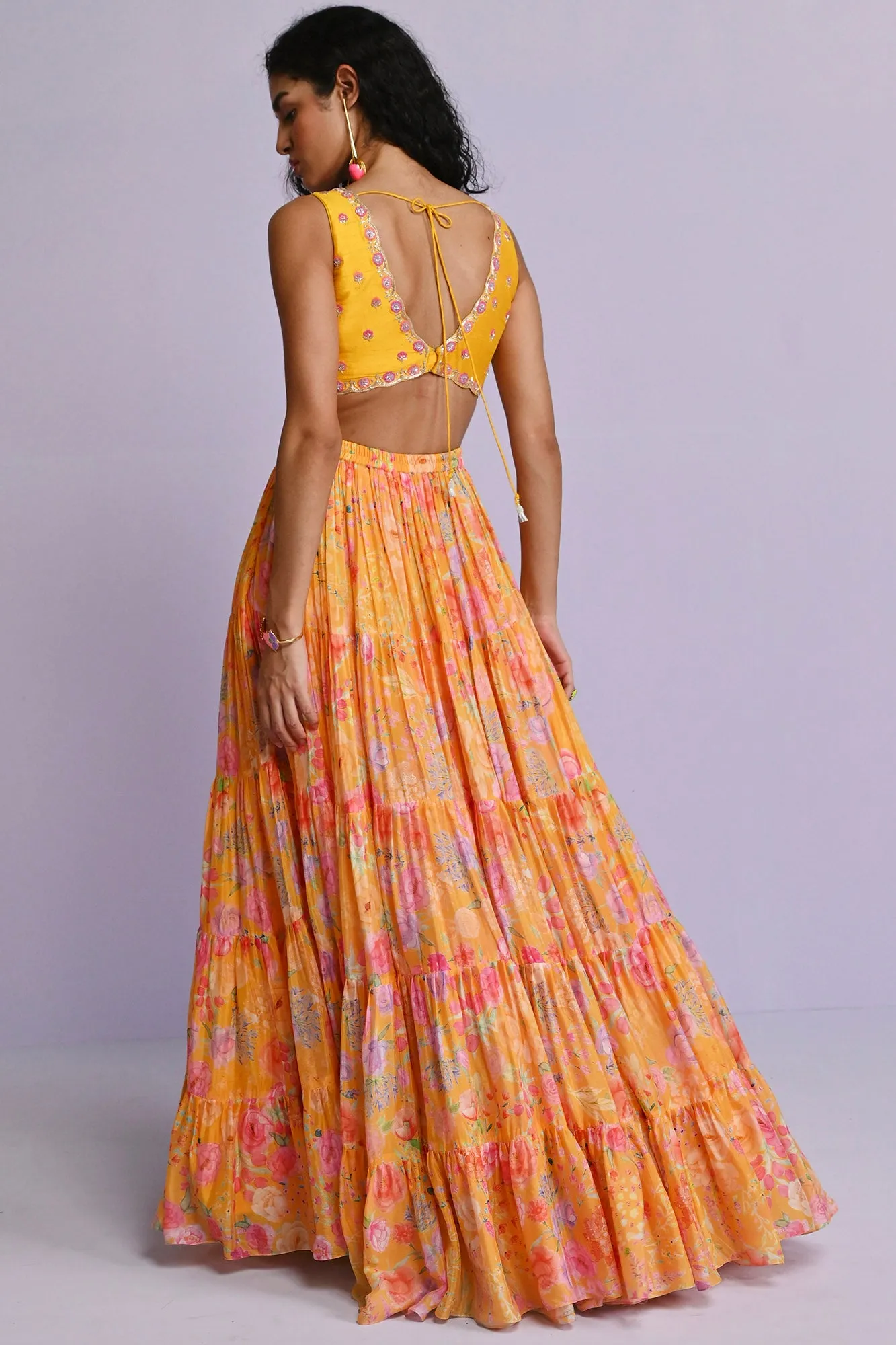 Amira Georgette Frill Lehenga Set