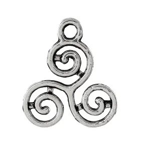 AVBeads Celtic Pagan Wiccan Triskelion Silver 16mm x 13mm Metal Charms 10pcs