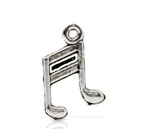 AVBeads Fun Music Note Charms Silver 14mm x 10mm Metal Charms 10pcs