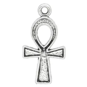 AVBeads Pagan Charms Ankh Charms Silver 25mm x 14mm Metal Charms 10pcs