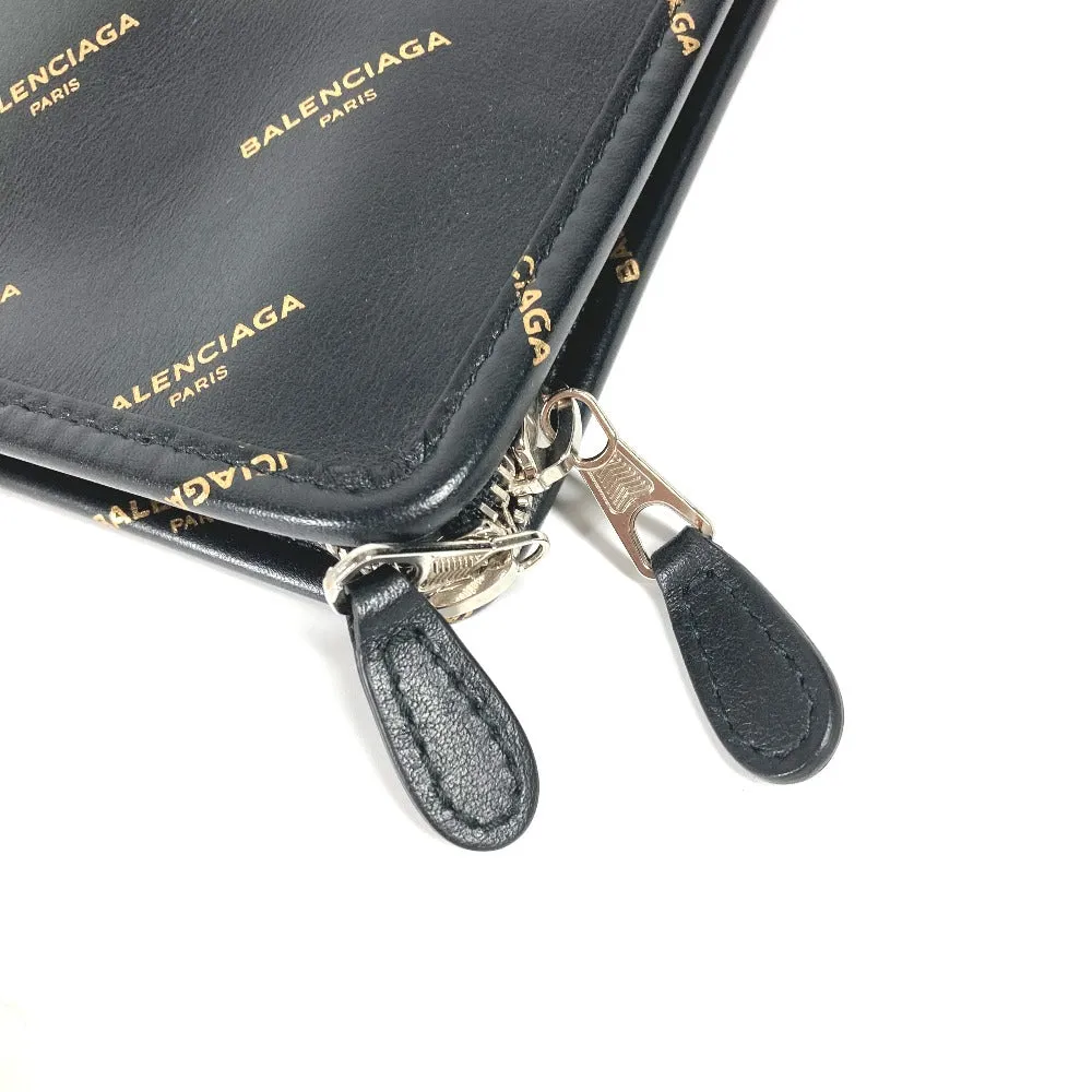 BALENCIAGA Clutch bag 443658 leather black Bag Bazaar porch mens Used Authentic