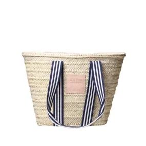 Basket bag in wicker and fabric handles - Gandia