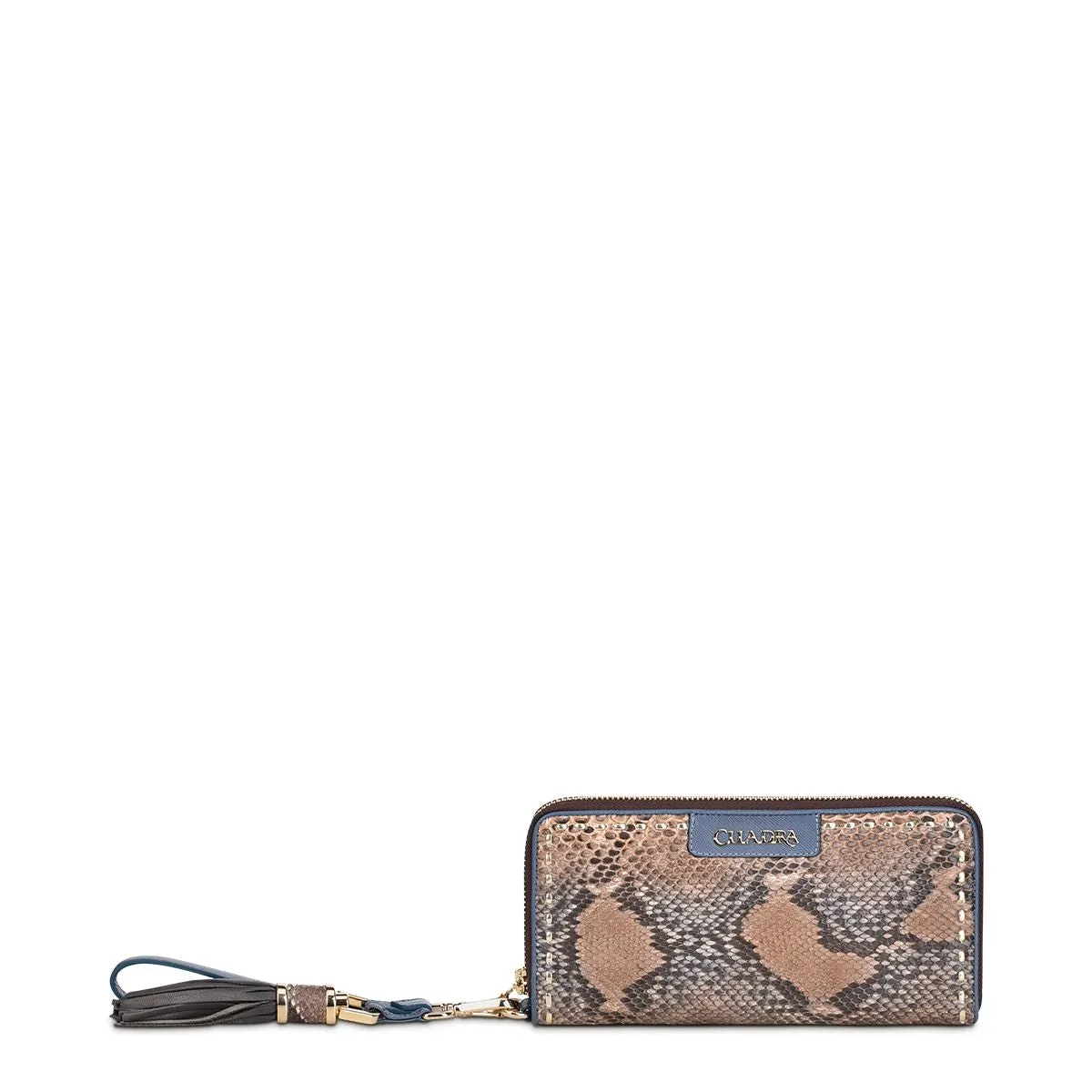 BD207PI - CUADRA SKY BLUE FASHION PYTHON WRISTLET WALLET CLUTCH FOR WOMAN