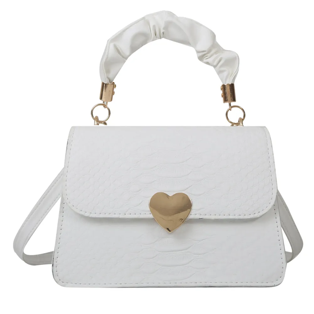 Borsa Donna Mini Bag Cuore Manico Ecopelle Monocolore Casual Elegante