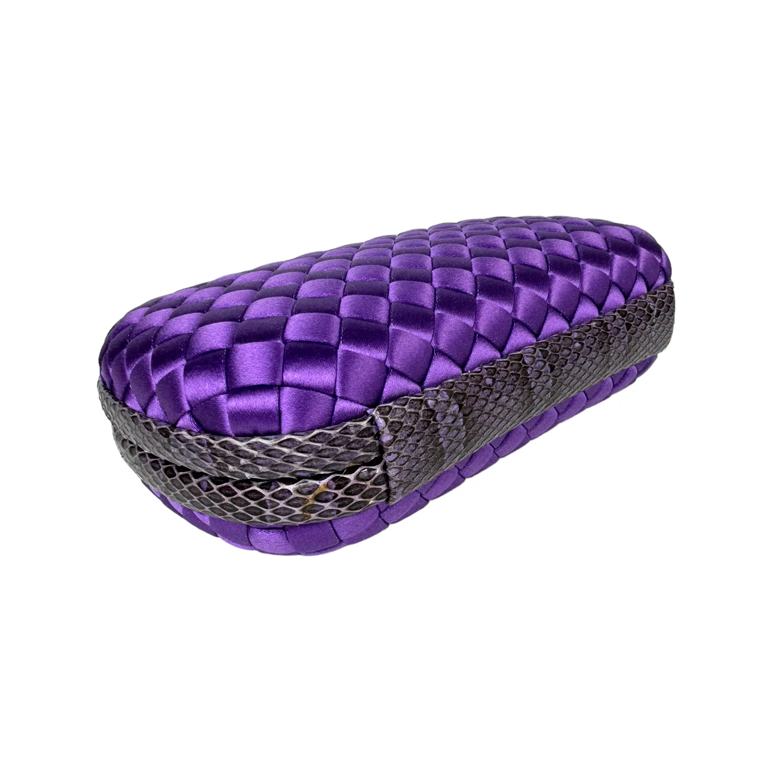 Bottega Veneta Knot Clutch Purple Satin