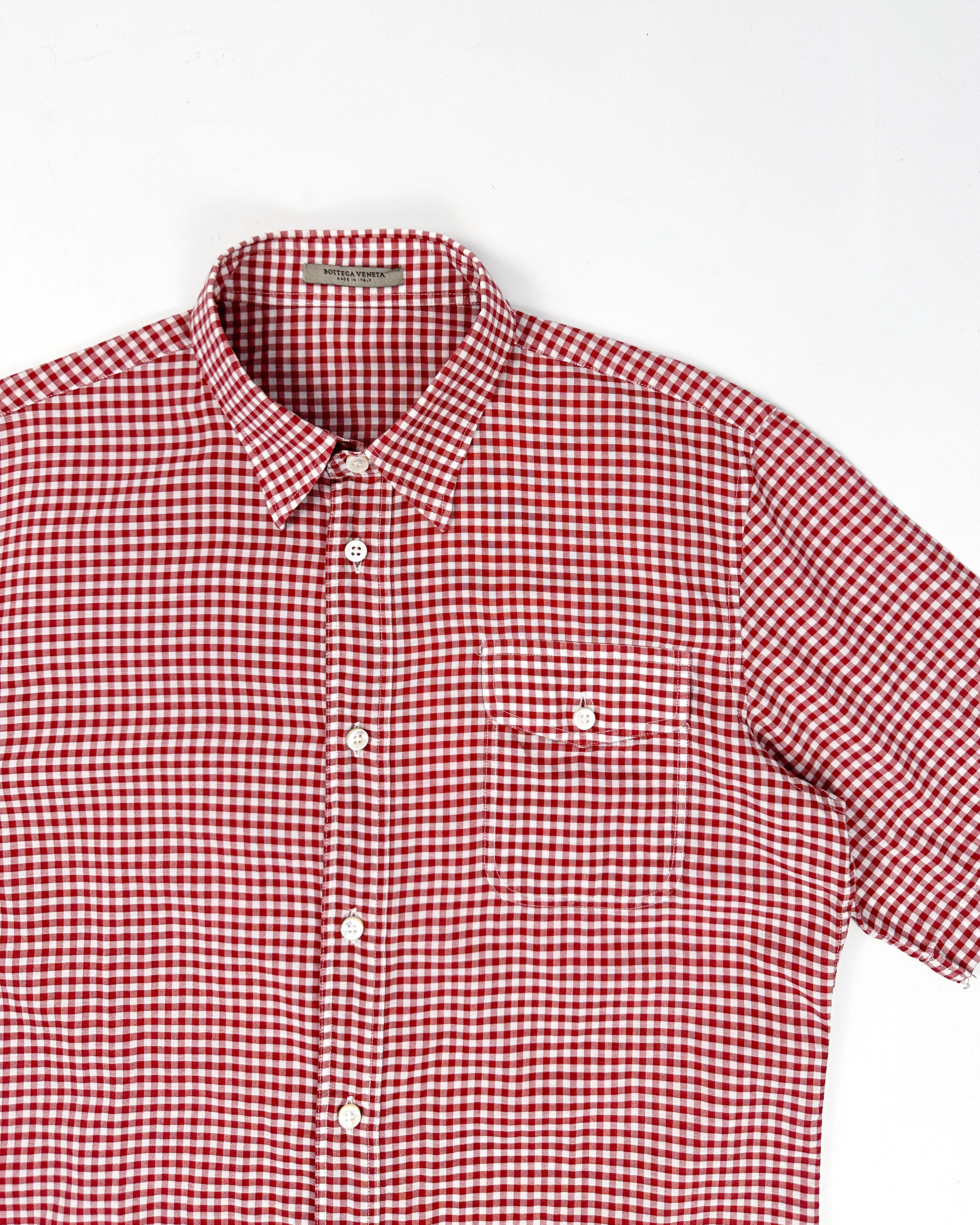 Bottega Veneta Red Squared Shirt 2000's