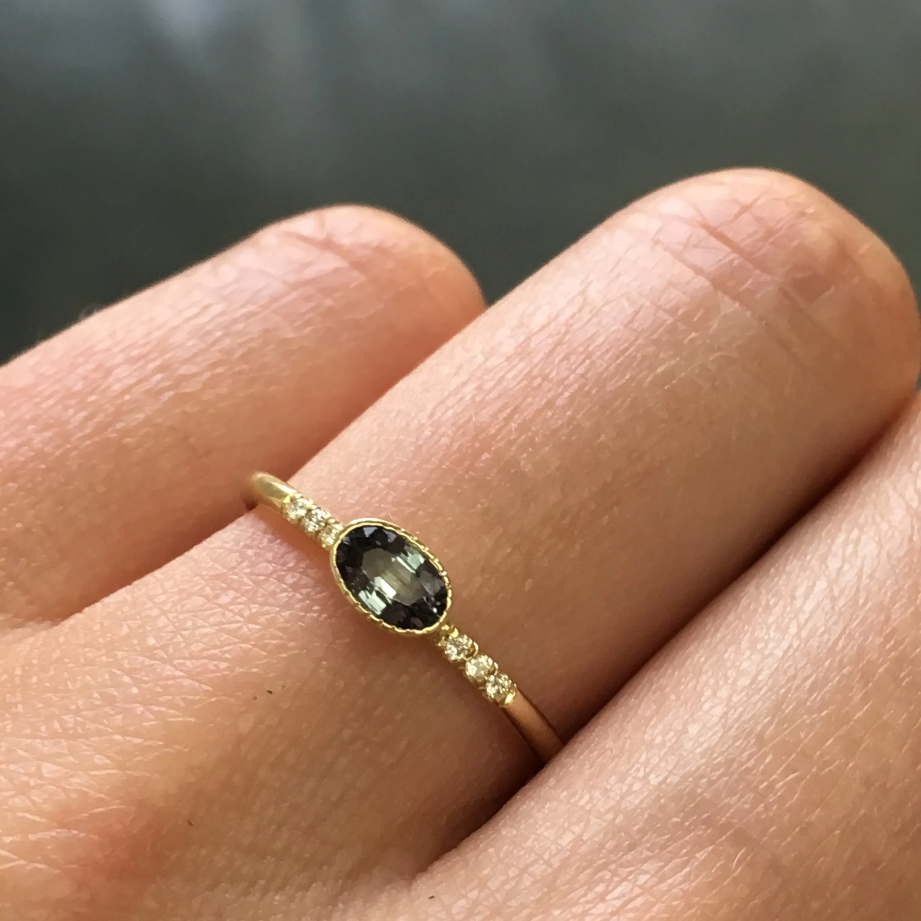 Color Change Garnet Equilibrium Ring