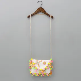 Colourful Thread Embroidered Rope Sling Bag