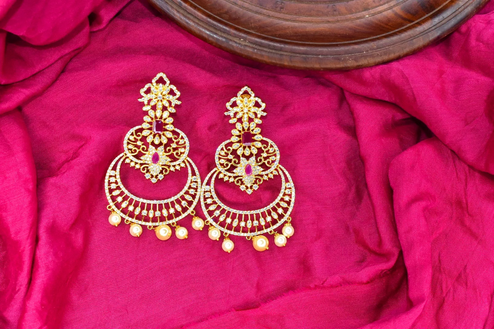 Cz Chandbali Earrings By Asp Fashion Jewellery