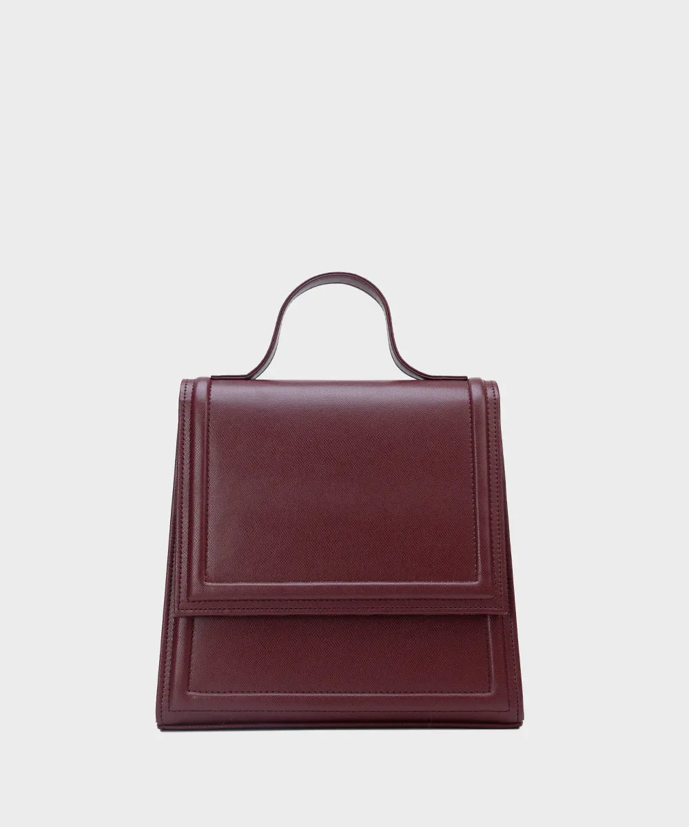 Faux Leather Top Handle Bag