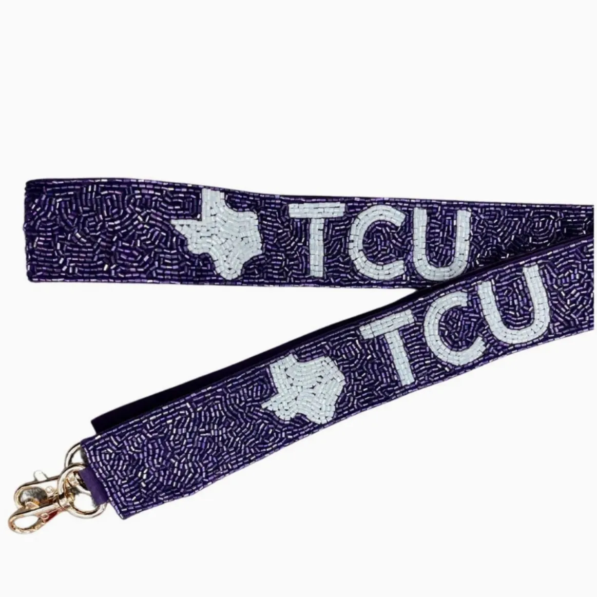 Game Time TCU Purple Beaded Bag Strap