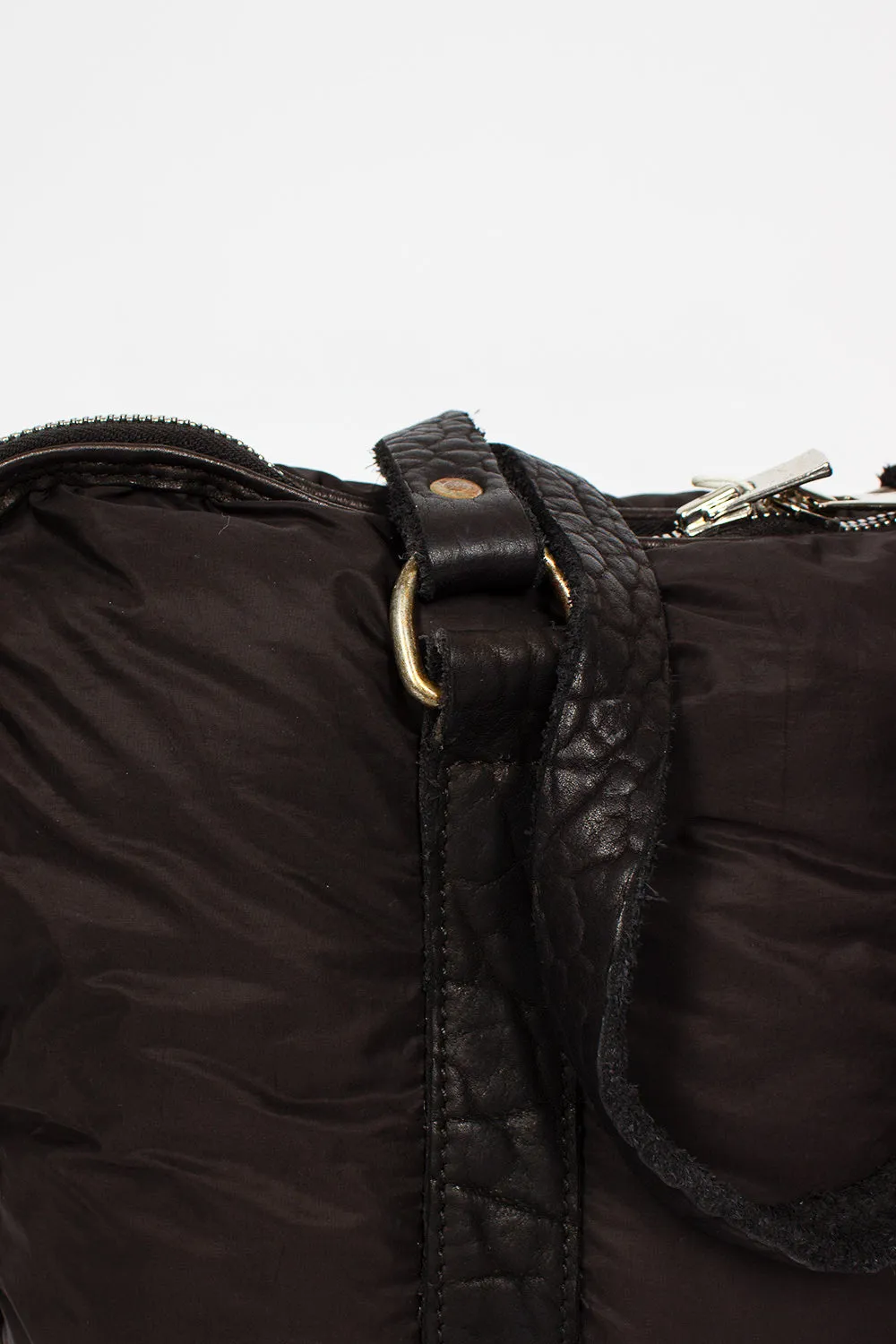 GB0_ECO Black Nylon/Leather Bag