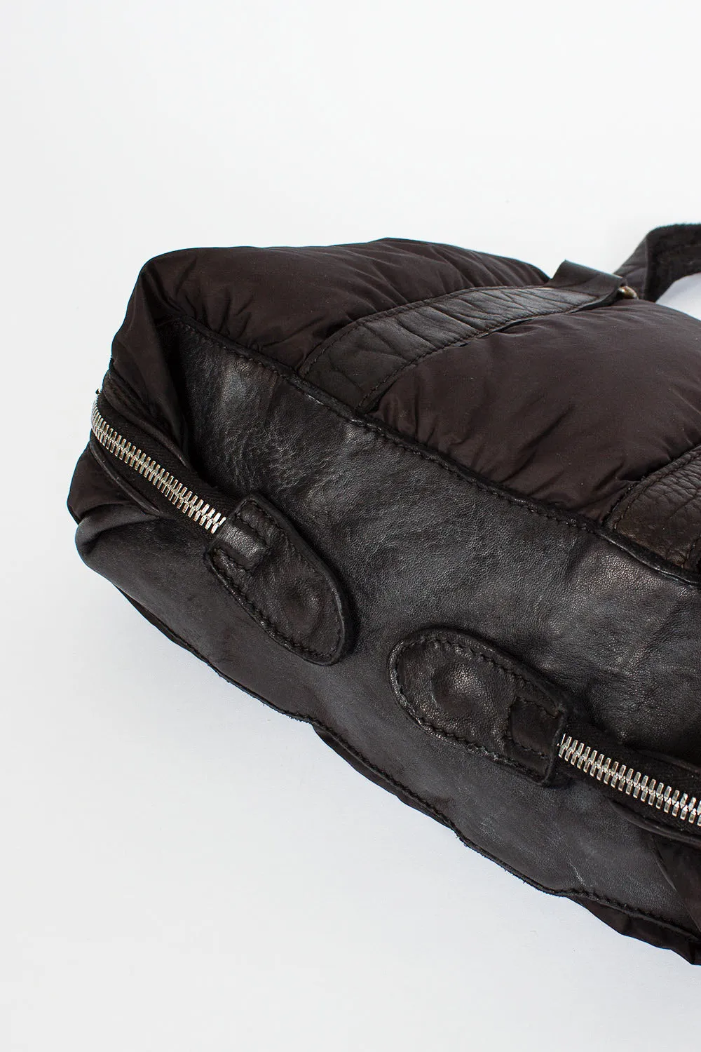 GB0_ECO Black Nylon/Leather Bag