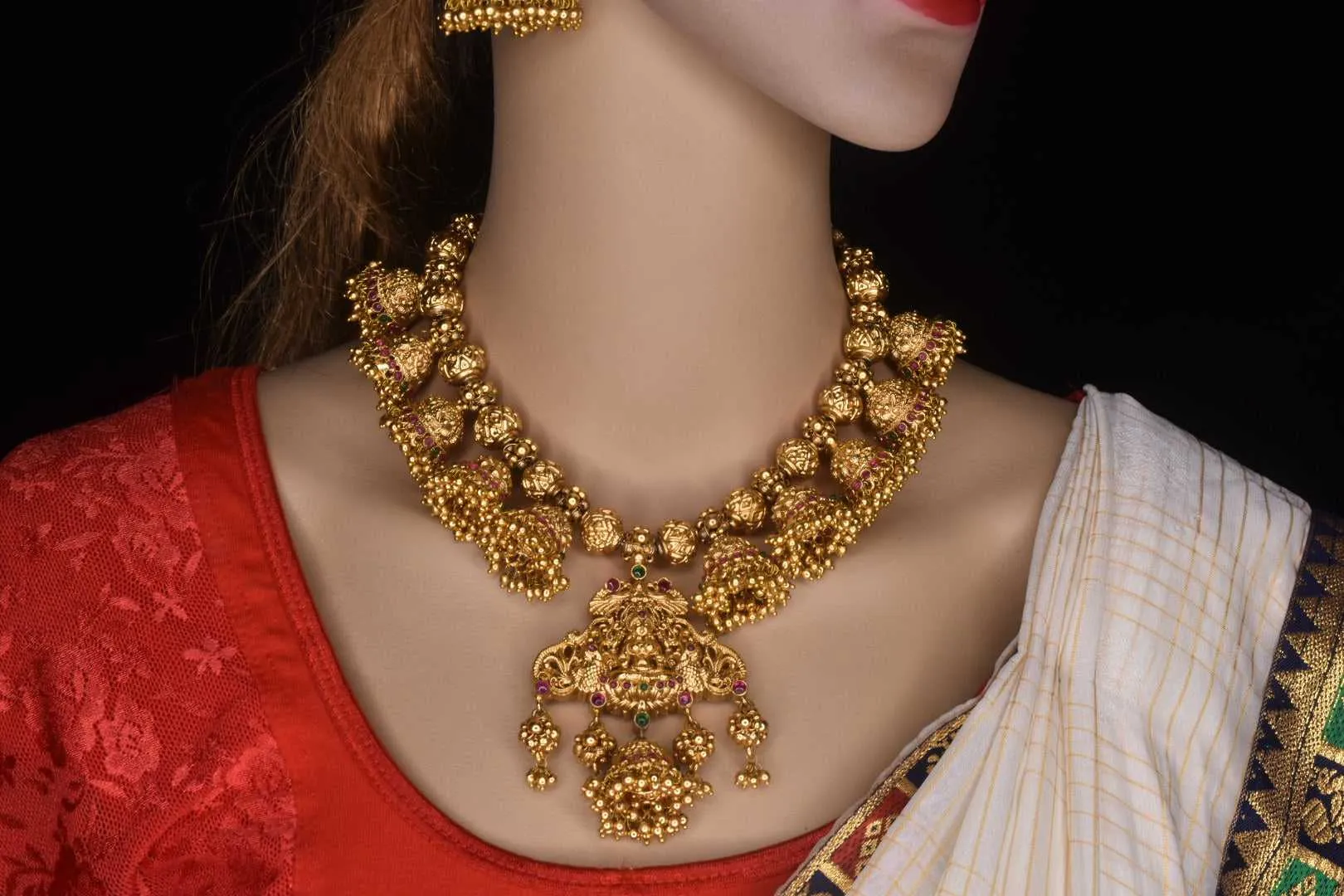 Grand Antique Necklace With Earrings By Asp Fashion Jewellery