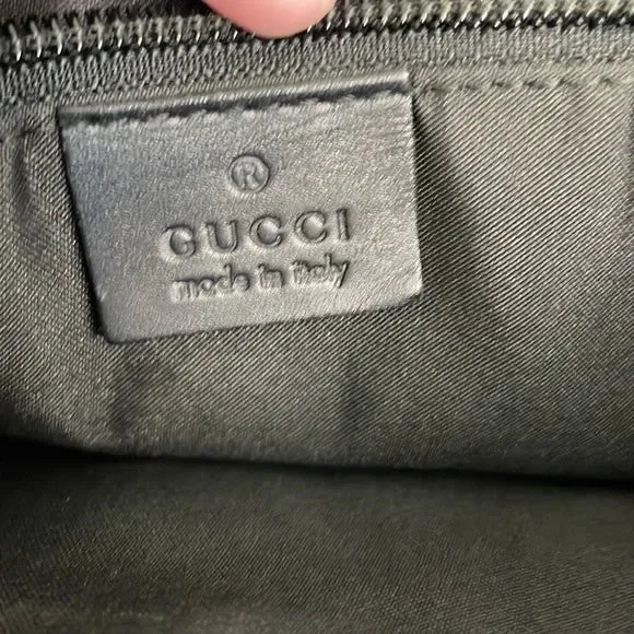 Gucci Black Canvas Logo With Leather Trim Cross Bag