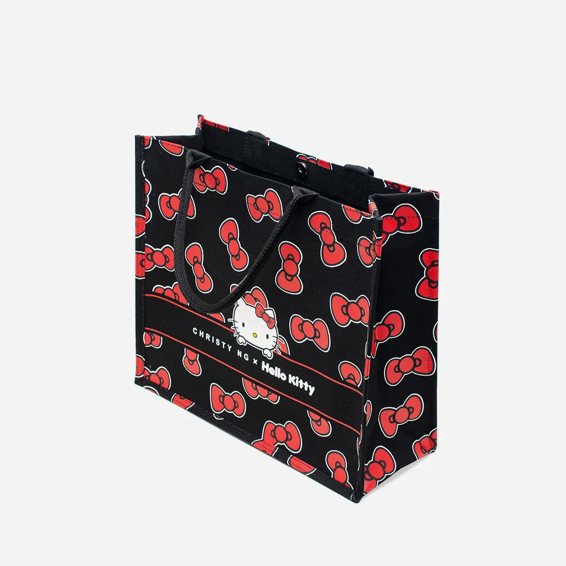 Hello Kitty Ribbon-Accented Reusable Grocery Tote Bag