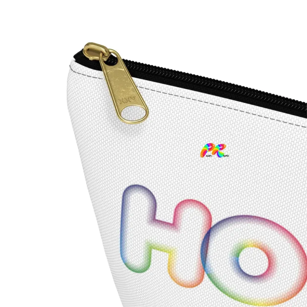 Hoops White Makeup Bag