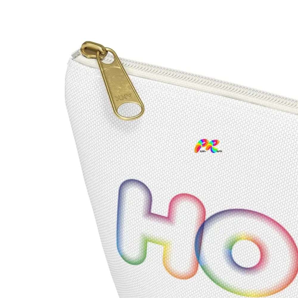 Hoops White Makeup Bag