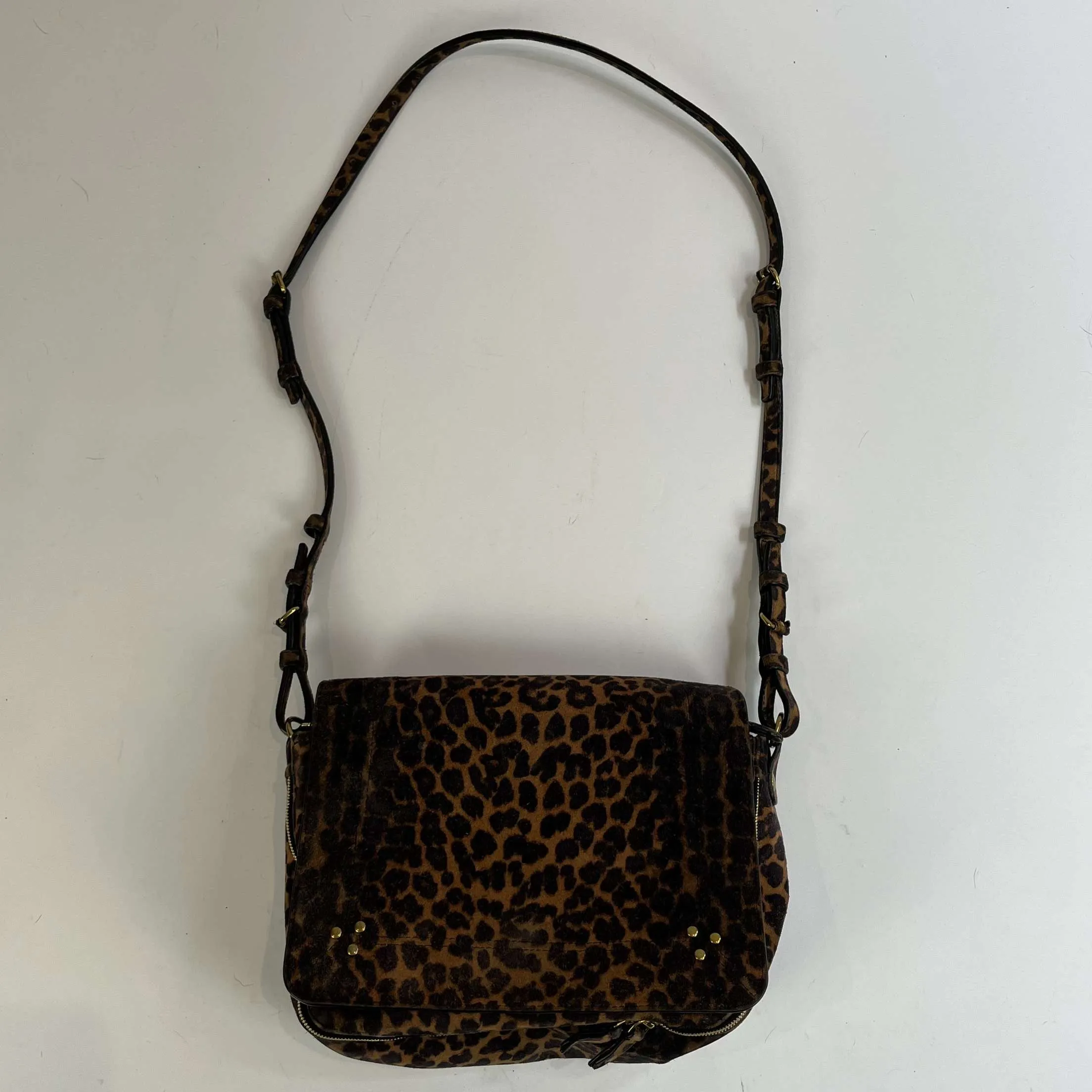 Jerome Dreyfuss 960 Leopardprint Suede Igor Crossbody Bag