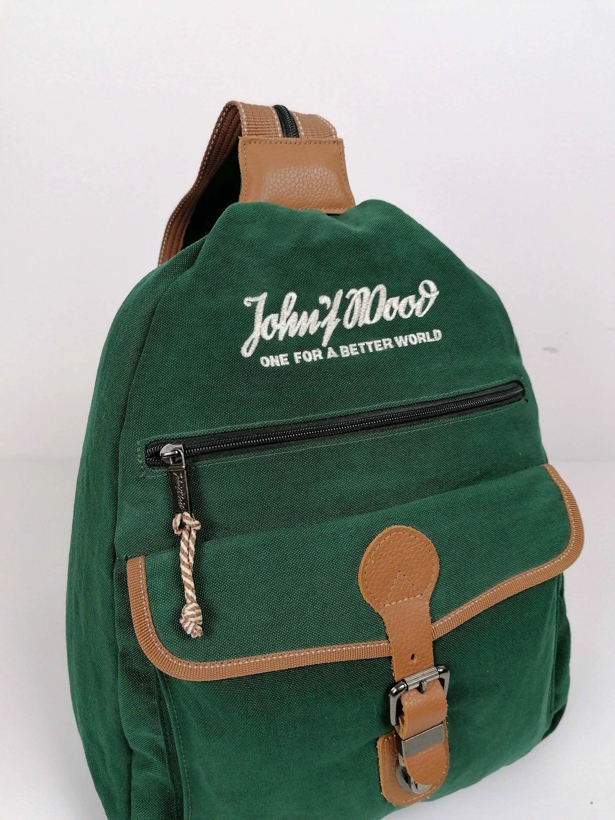 John F Woods Green Canvas Rucksack