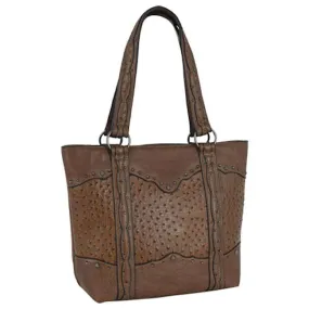 Justin Ostrich Print Tote Bag