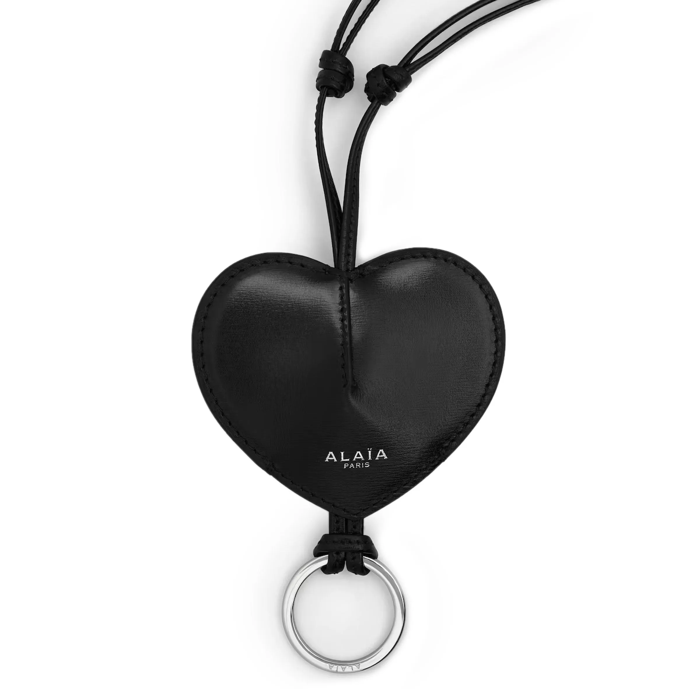 Le Cur Key Lanyard, Black Lux Calfskin