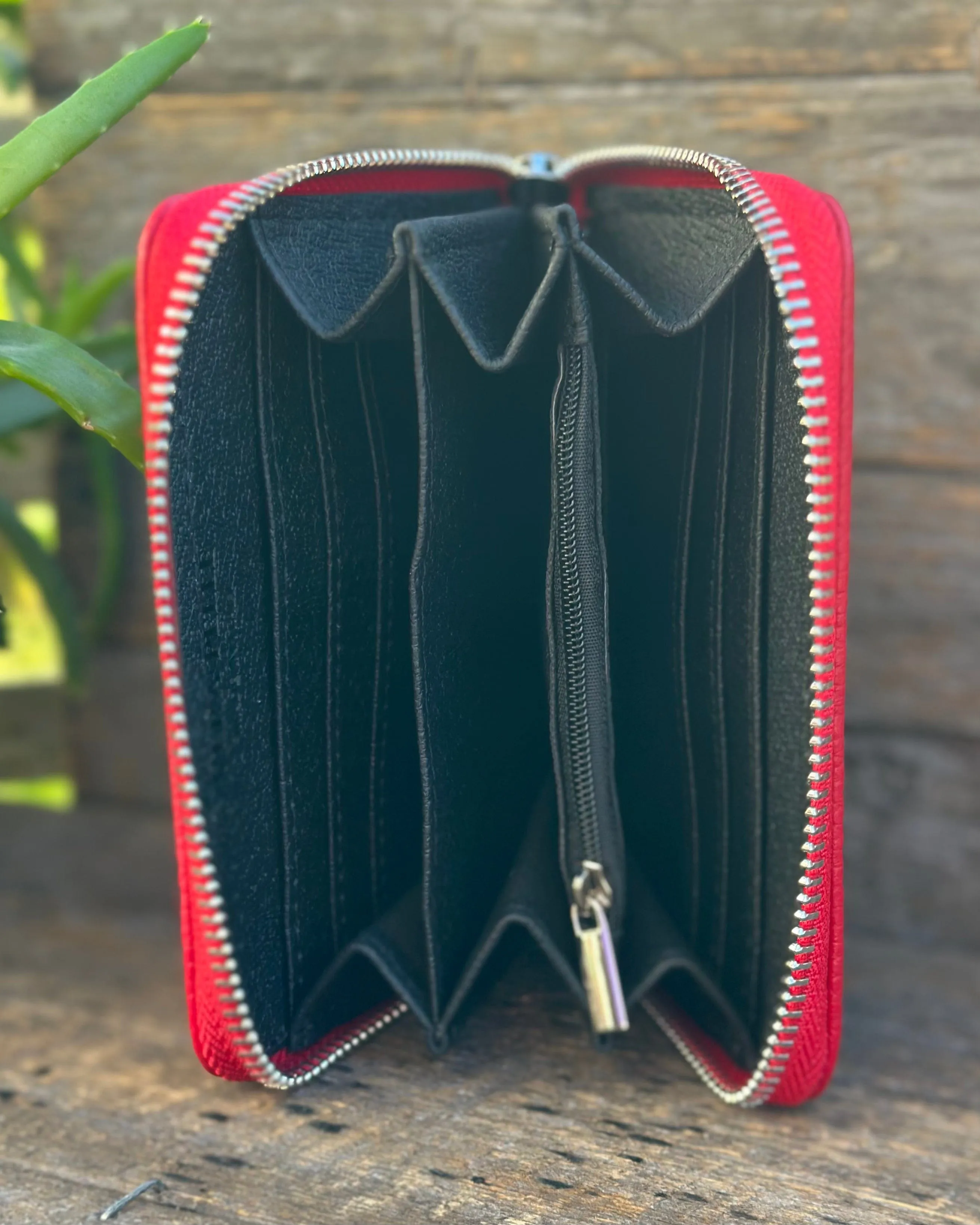 Leather Purse/Card Holder - Red