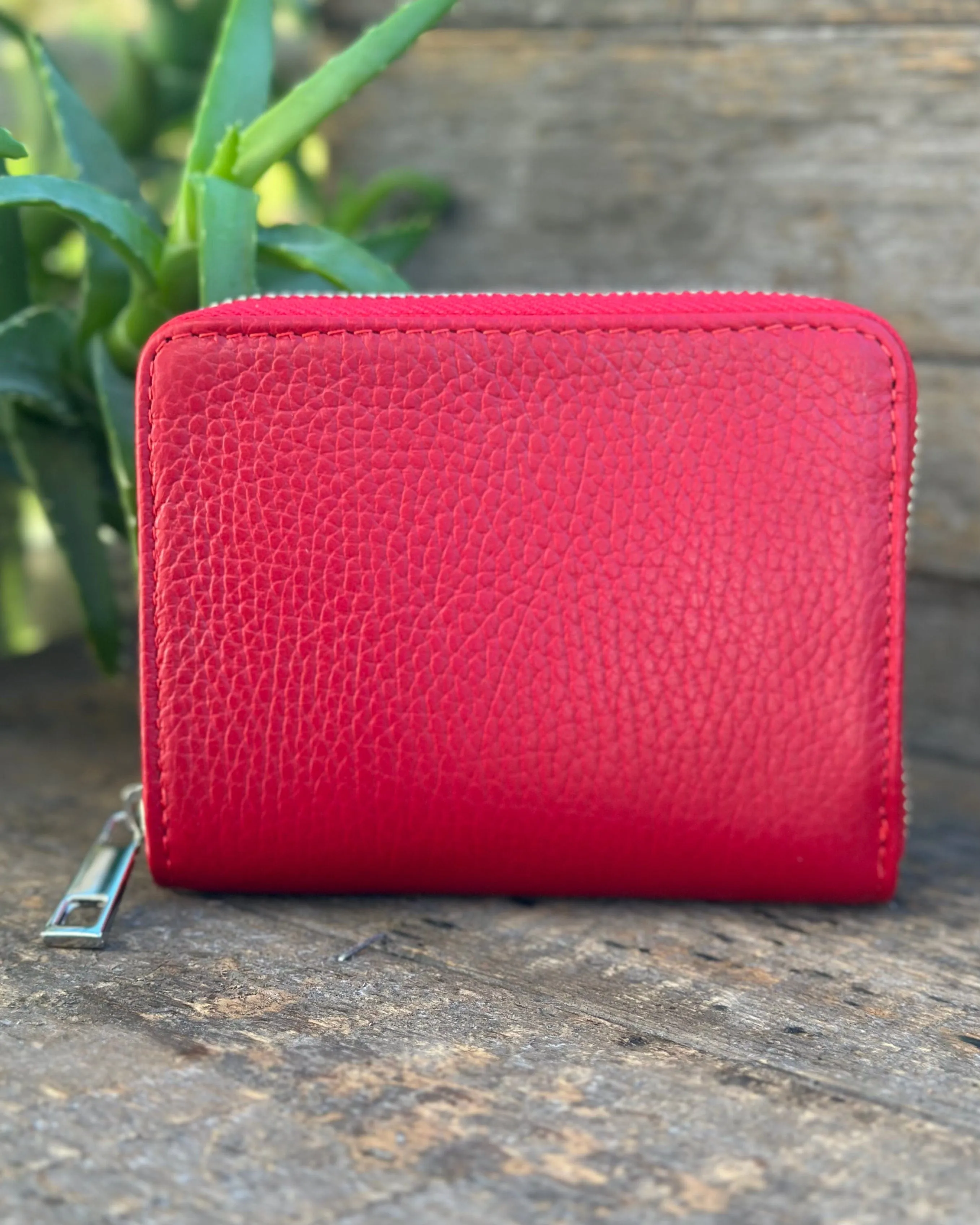 Leather Purse/Card Holder - Red