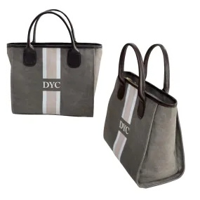 Leather Stripe Tote Bag