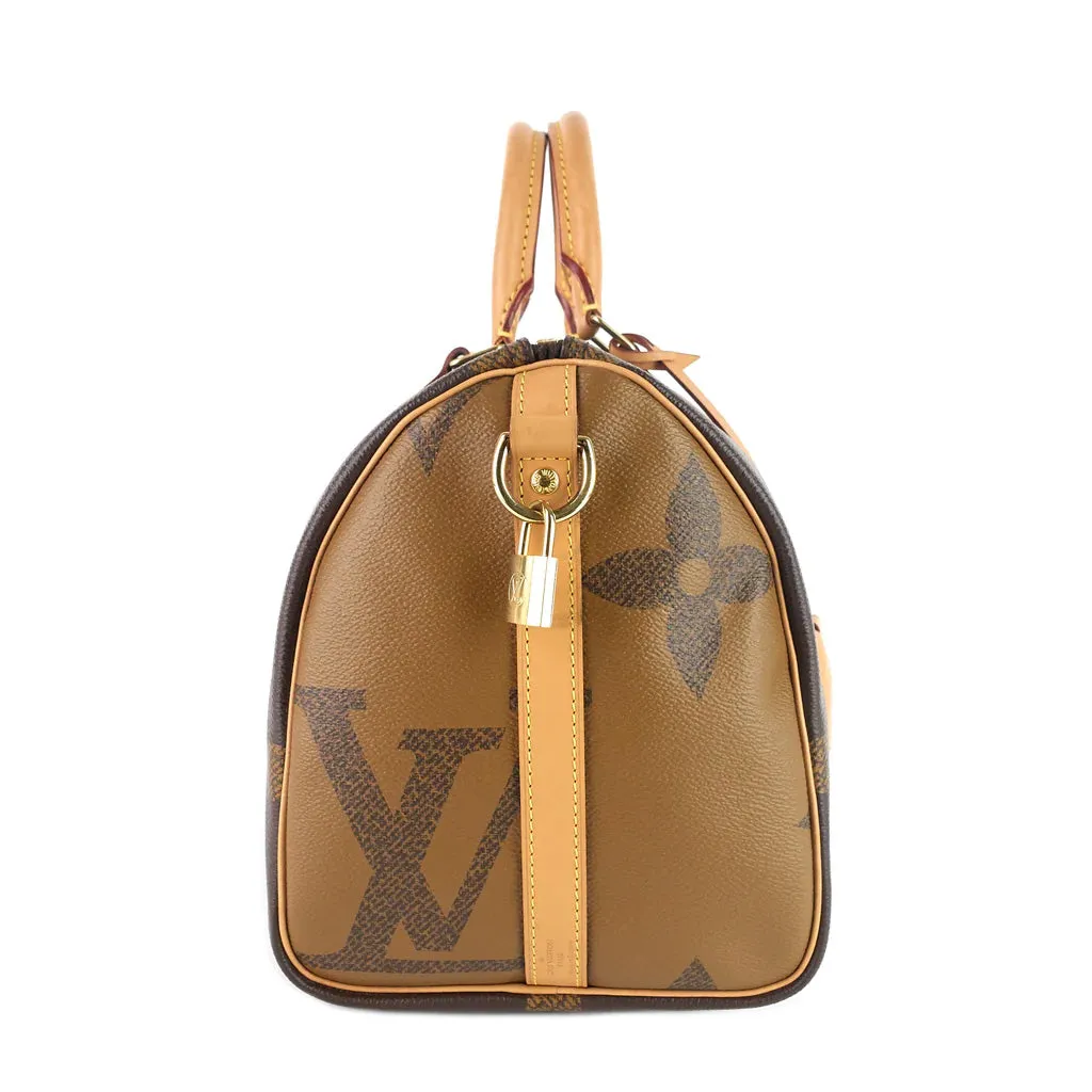 Louis Vuitton Giant Reverse Monogram Canvas Speedy Bandouliere 30 Bag