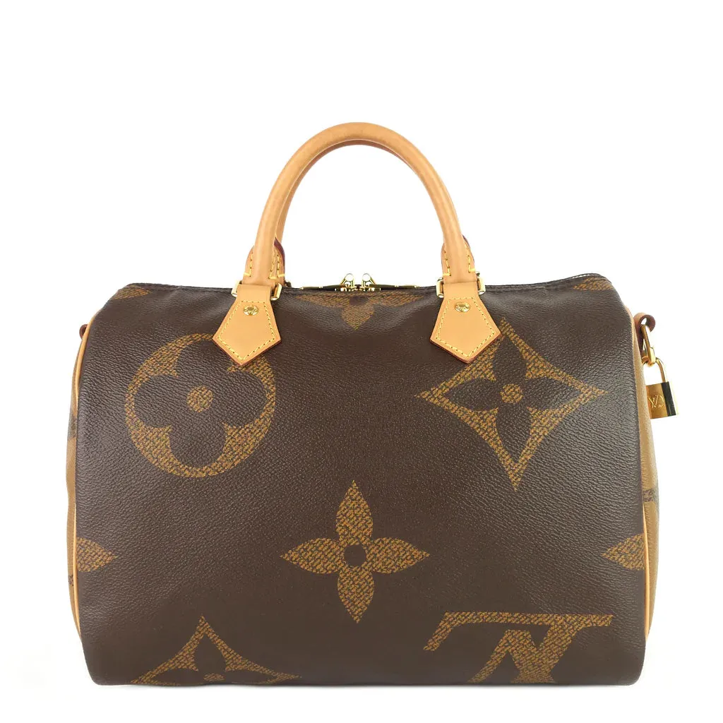 Louis Vuitton Giant Reverse Monogram Canvas Speedy Bandouliere 30 Bag