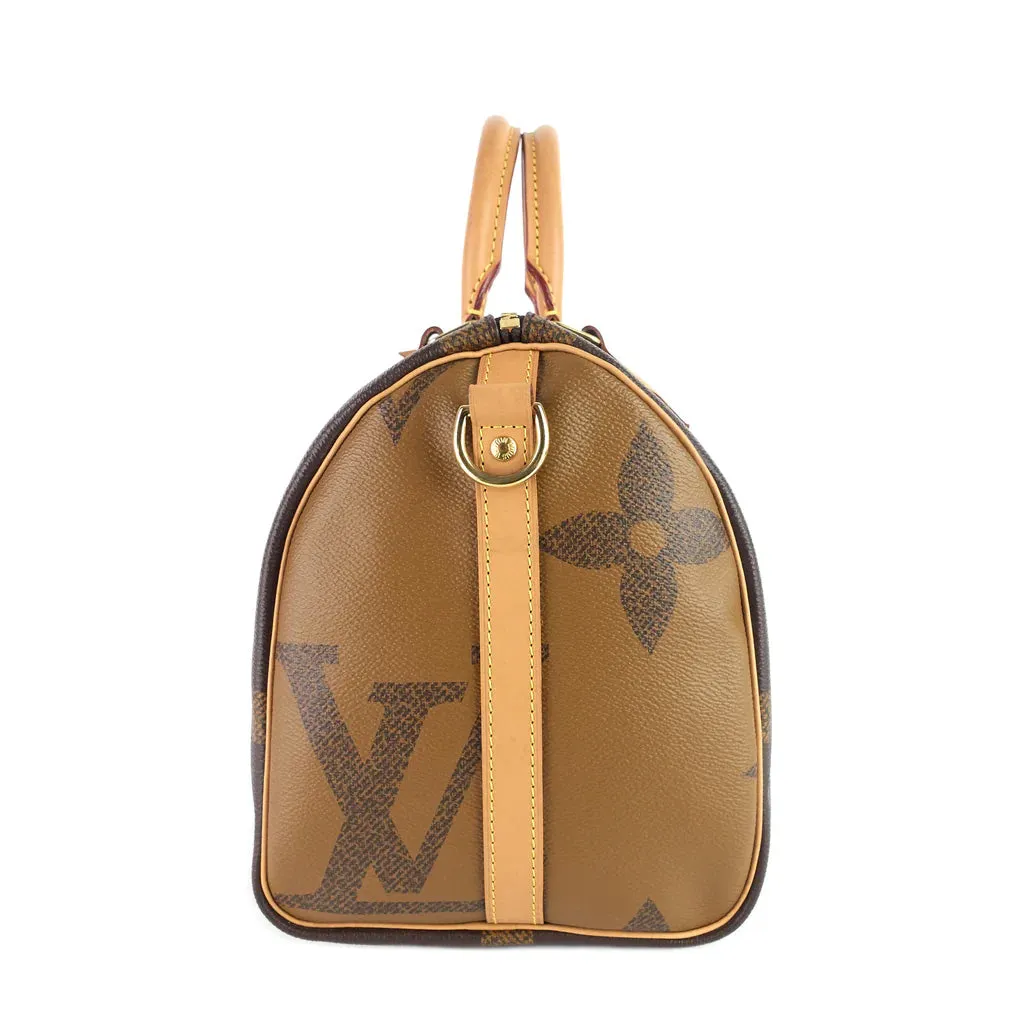 Louis Vuitton Giant Reverse Monogram Canvas Speedy Bandouliere 30 Bag