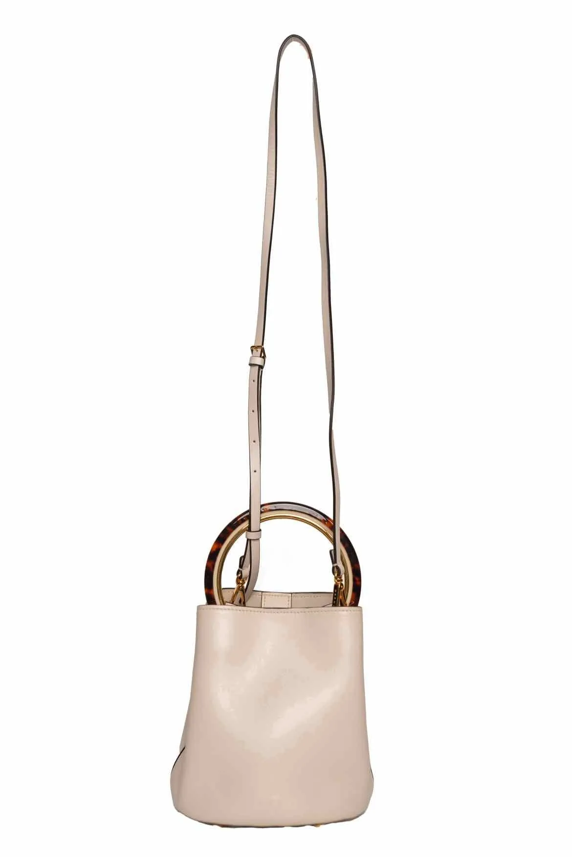 Marni Pannier Leather Bucket Bag with Top Handle