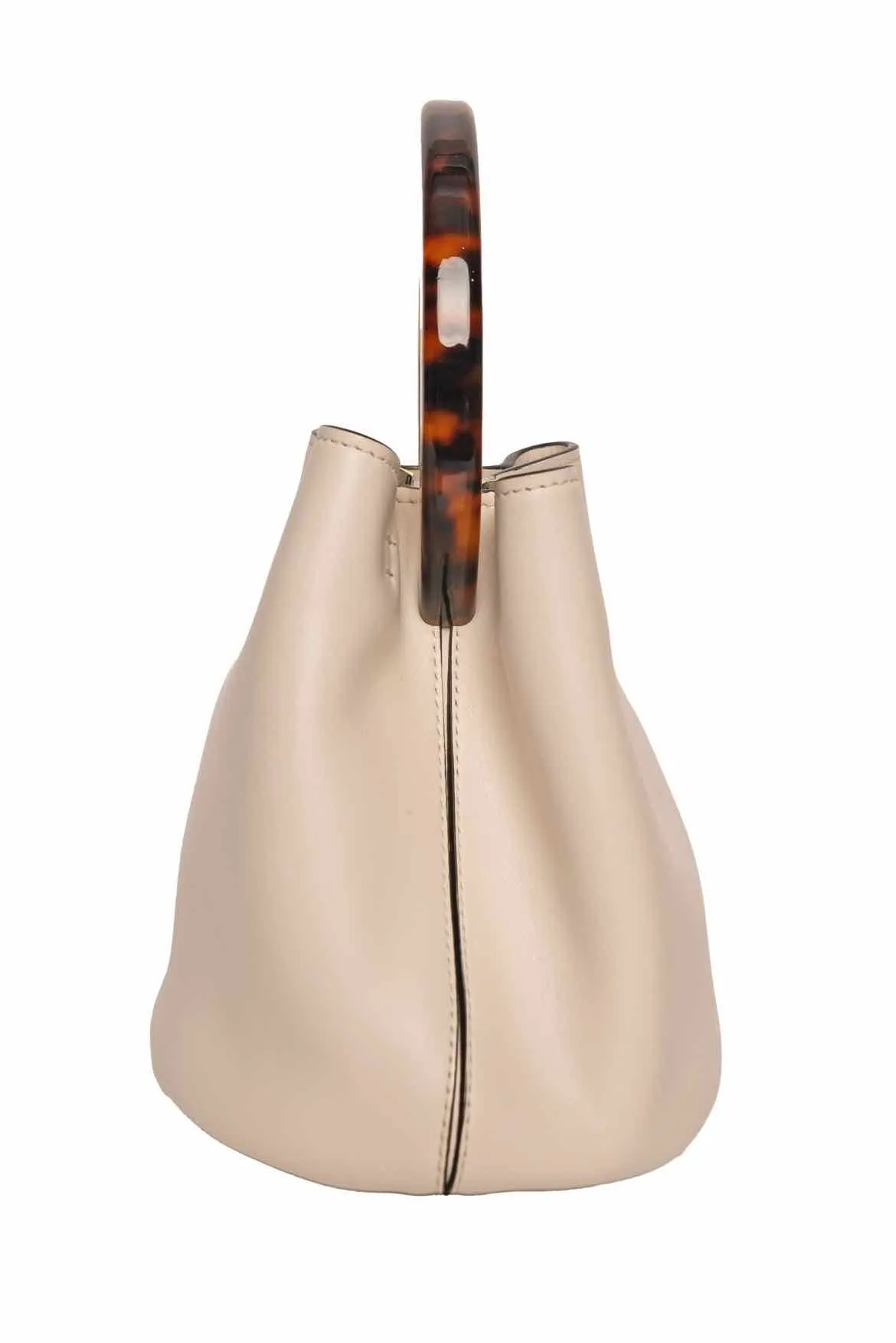 Marni Pannier Leather Bucket Bag with Top Handle