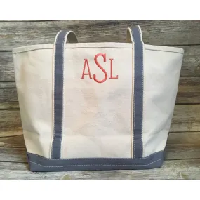 Monogrammed Canvas Tote Bag