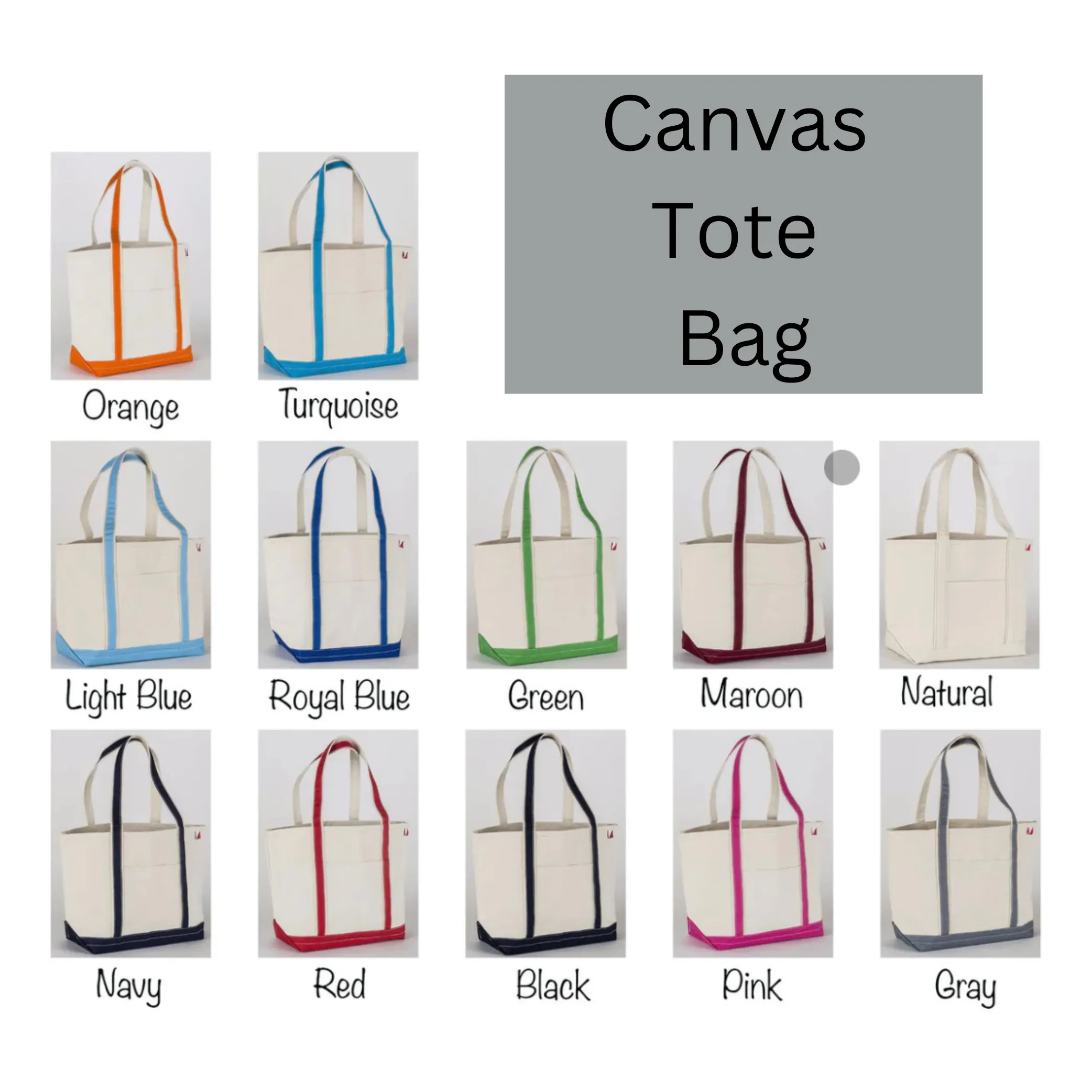 Monogrammed Canvas Tote Bag