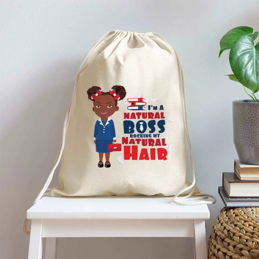 Natural Boss Cotton Drawstring Bag