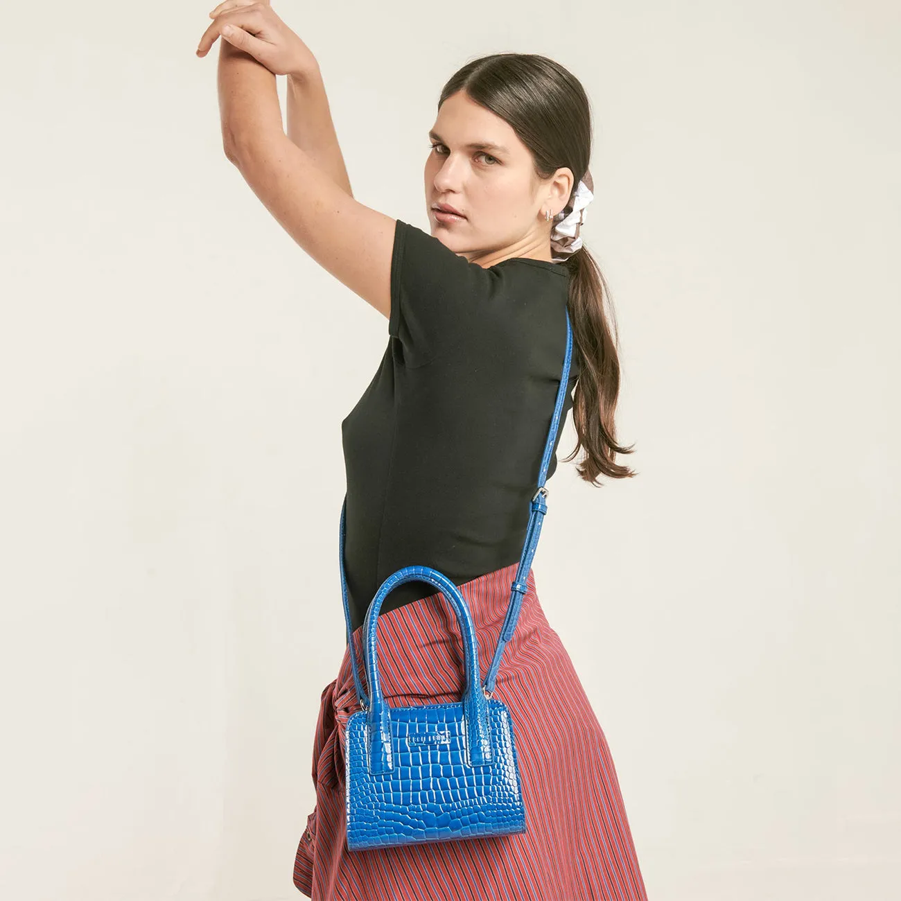 PALOMA MINI TOTE BAG COBALT RECYCLED CROC