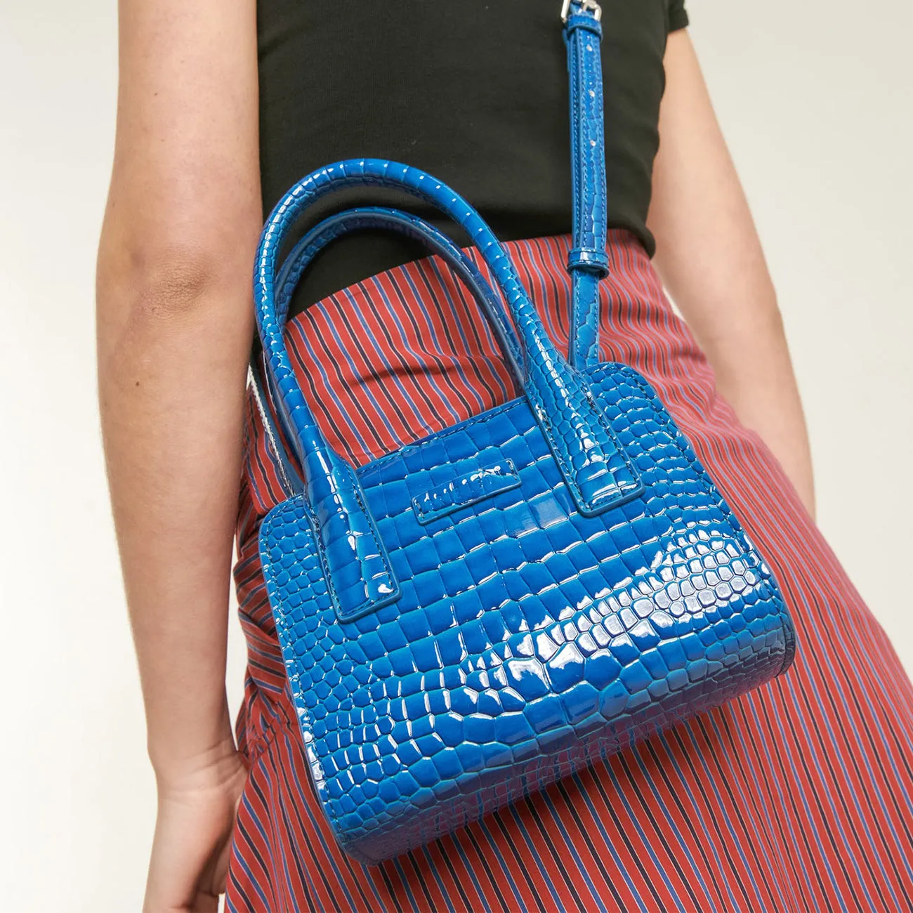 PALOMA MINI TOTE BAG COBALT RECYCLED CROC