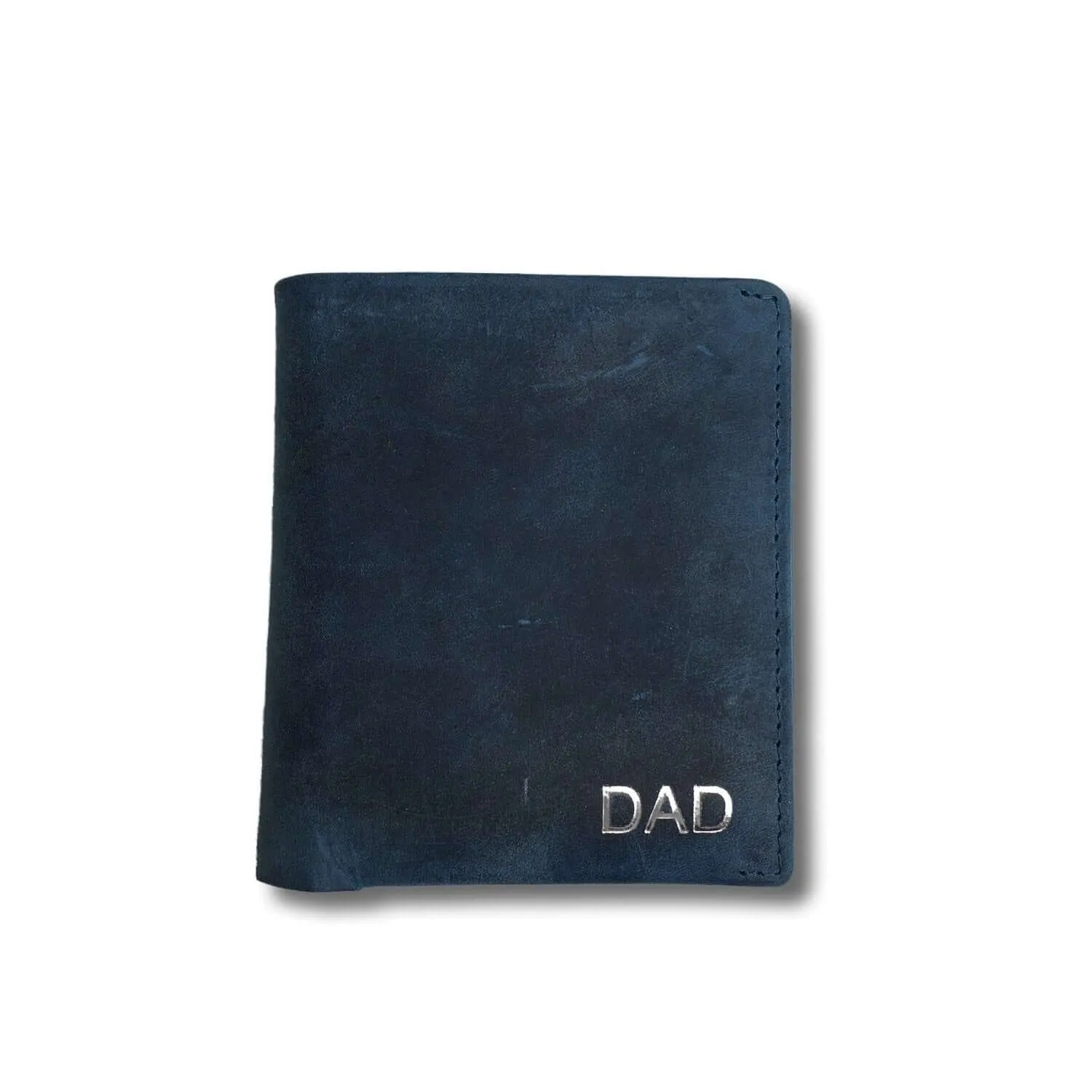 Personalised Minimalist Leather Wallet- BLUE