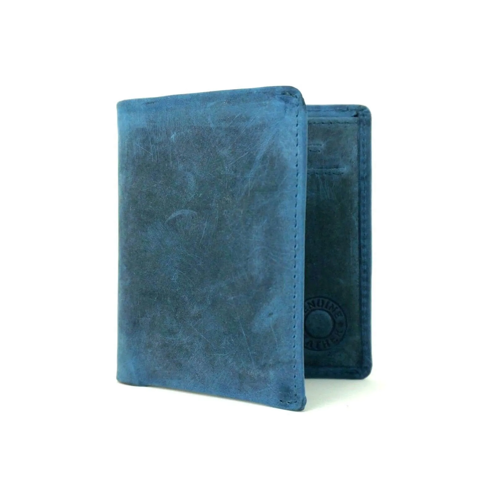 Personalised Minimalist Leather Wallet- BLUE