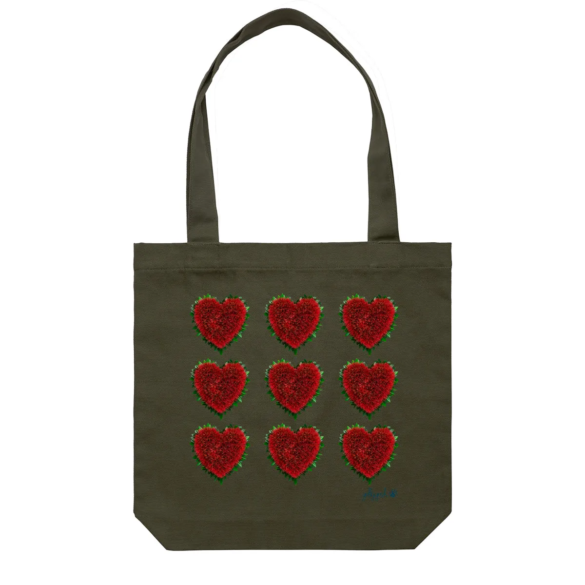 Pohutukawa Hearts Tote Bag